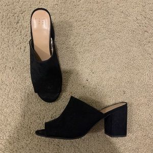 Black slip on heels